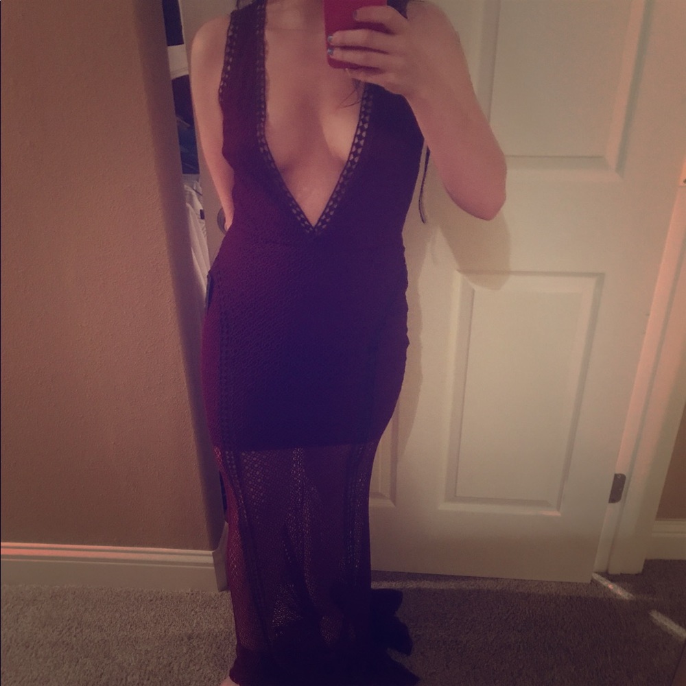 NWT Lulus maxi dress, maroon colored